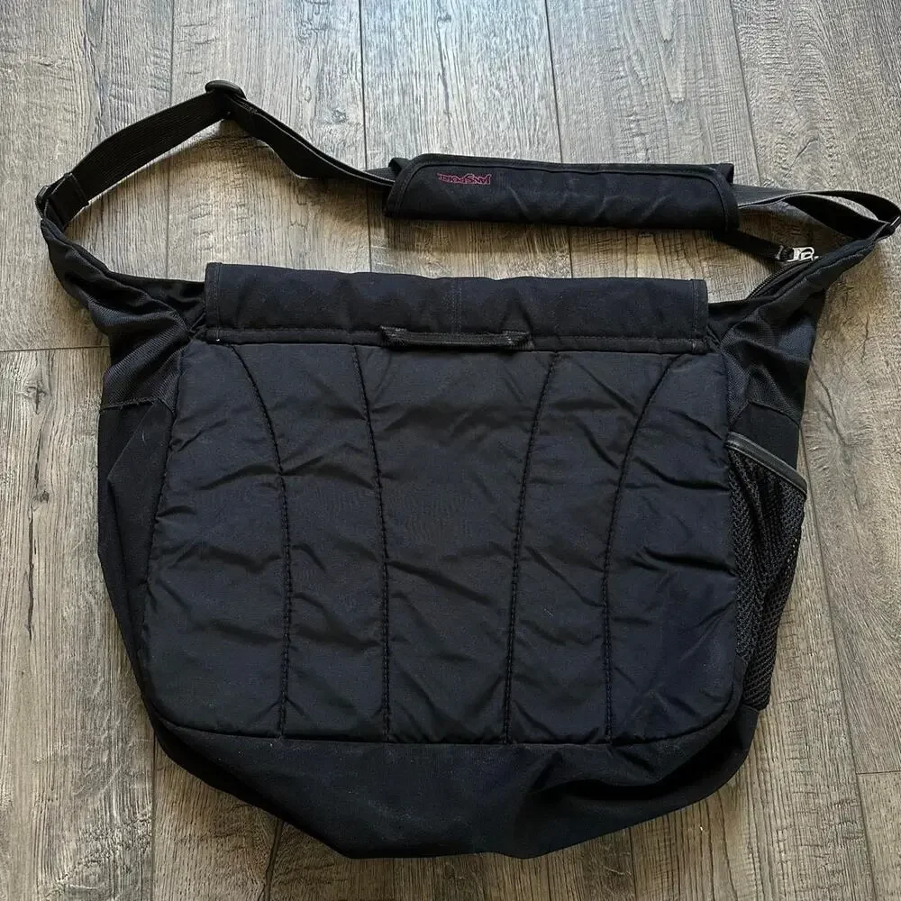 Vintage Y2K Skater Black JanSport Single One Strap Messenger Side Body Backpack